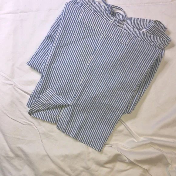 Silhouettes, Blue Stripe, Seersucker, Drawstring, Women’s 3X, Cargo Pockets - Picture 6 of 6